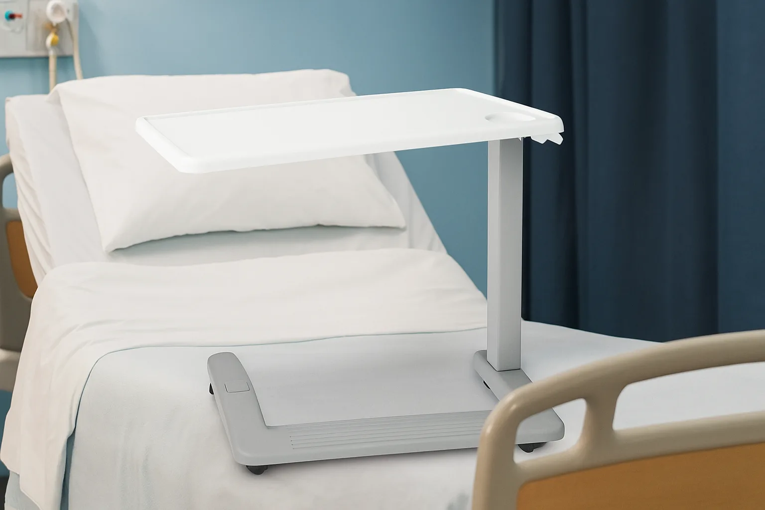 Vaunn Medical Adjustable Overbed Table with Wheels (Hospital & Home Use) – Comprehensive Review